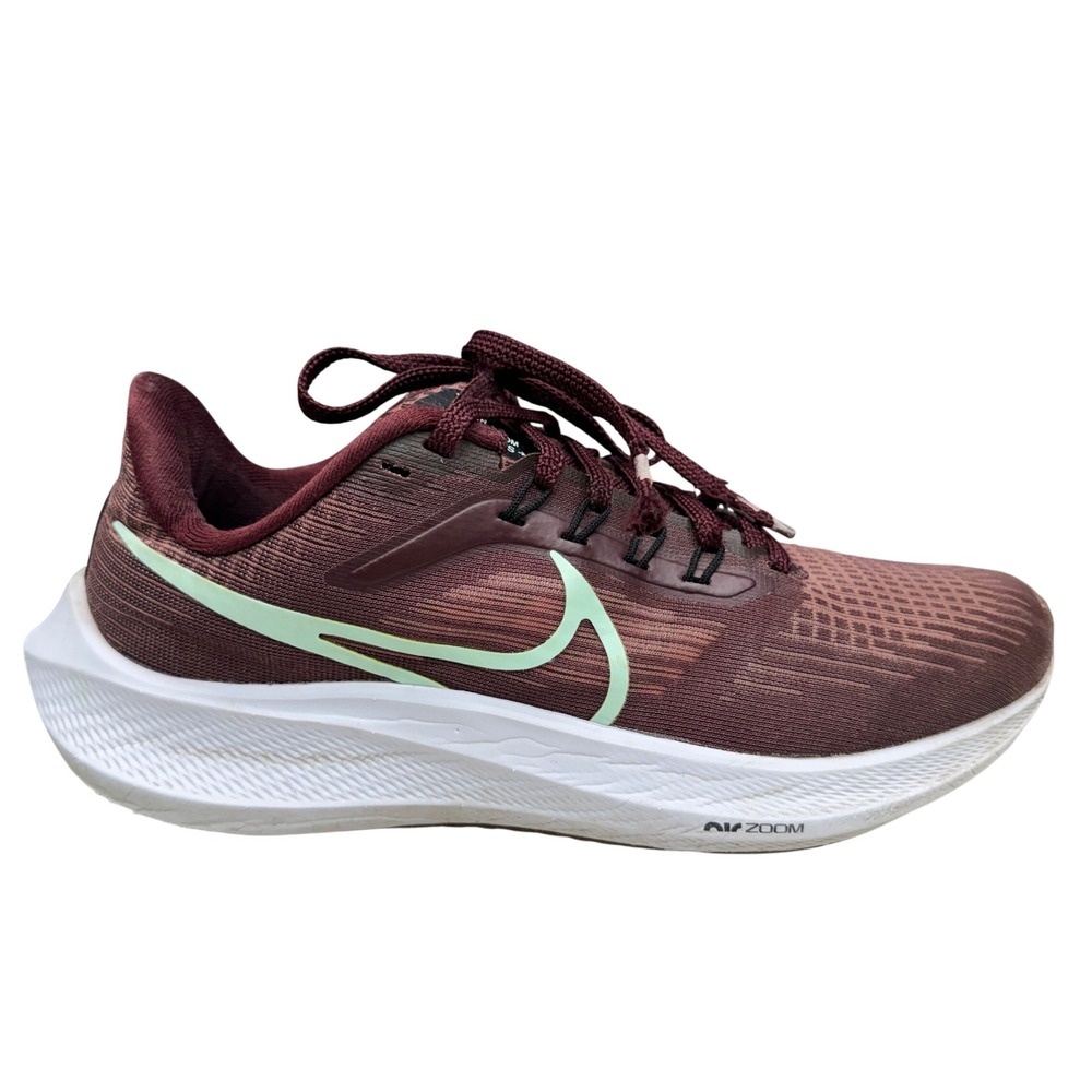 Nike Air Zoom Pegasus 39 Running Shoes Womens 6 Burgundy Mint Athletic